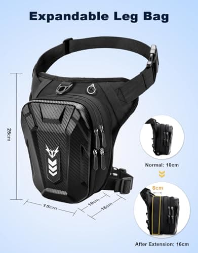 Rolgno Drop Leg Bag, [Expandable Storage] Motorcycle Leg Bag — view 4