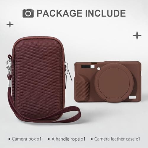 BOVKE Hard Case + Silicone Cover for Canon Powershot G7 X Mark III, Brown — view 2