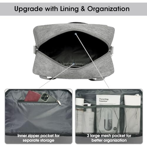 for Ryanair Cabin Bags 40x30x20 Underseat New Ryanair Travel Duffel Hospital Bag Ryan Air Carry on Luggage Holdall Overnight Weekend Bags for Women and Men 20L (Grey) — view 4