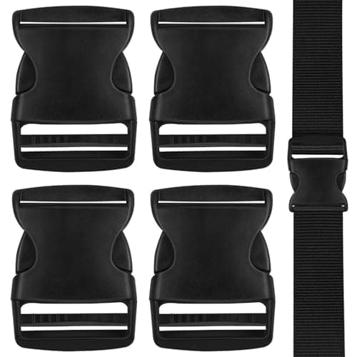 AUAUY Plastic Buckles Clips 51mm(4 Pcs), Adjustable Side Release Buckles