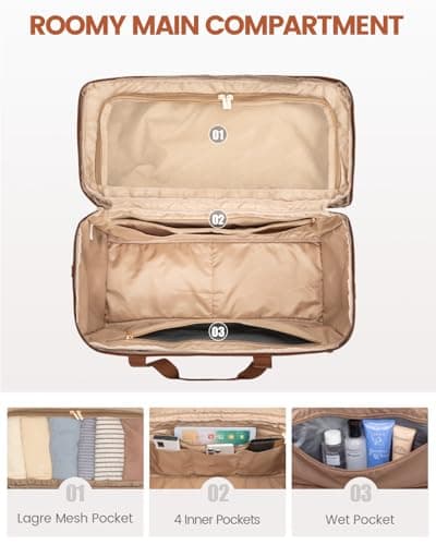 LOVEVOOK Travel Bags for Women, Weekend Overnight Maternity Duffel Gym — view 3