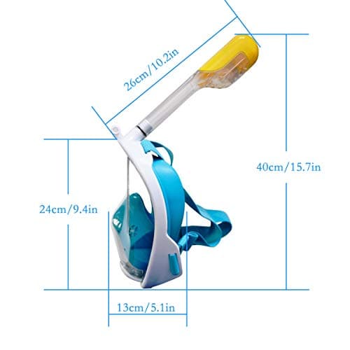 Flyboo Snorkel Mask, Full Face Snorkel Set, 180°view Snorkeling Gear with Panoramic Design-Compatible Sports Camera, Diving Mask with Anti-fog and Anti-leak Technology for Adults and Kids — view 5