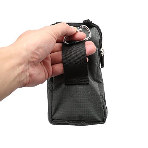 Cell Phone Pouch with Strap Men, Cell Phone Shoulder Bag for Men, 6.5" Vertical Outdoor Travel Nylon Cellphone Crossbody Bag Smartphone Waist Pack Purse Belt Clip Pocket with Belt Loop Carabiner Hook — view 6