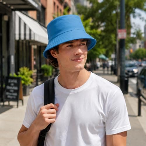 2 Pack Reversible Unisex White Bucket Hat Sun Protection Hiking Travel Hat — view 6