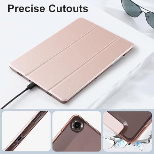 CoBak for Samsung Galaxy Tab A11+ Plus 11 Inch 2025/A9+ Plus 2023 - PU Leather Smart Cover for Tab A11+, Translucent Hard Shell, Multi-Viewing Angles, Rose Gold — view 6