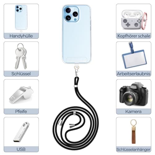 caslord Phone Lanyard with 2 Transparent Durable Patches — view 2