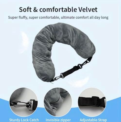 Stuffable Empty Neck Pillow for Travel, Storage Bag,Multifunctional Stuffable Travel Pillow with Adjustable Straps, Soft Neck Pillow, Fillable for Extra Luggage (Black) — view 2