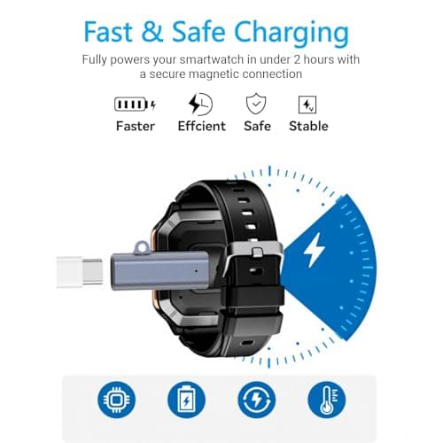 Smart Watch Universal Charger Magnetic 4 Pin, USB Type-C to Pitch 7.62mm Charging Adapter, Compatible All Charging spacing 7.5 mm-8 mm 4-pin Smartwatch (2-Pack) — view 6