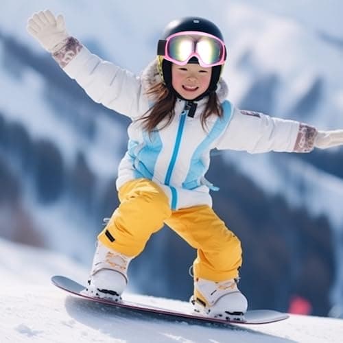 Snowboard Goggles For Kids, Kids Ski Goggles 3-10 Anti Fog, 100% UV Protection, Wind Resistance, Anti-Glare Lenses, Snow Glasses Helmet Compatible, For Skiing Snowboarding Other Winter Sports — view 3