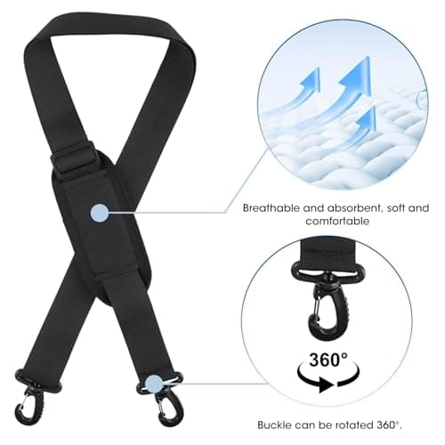 62 Inch Replacement Shoulder Strap with Pad, Adjustable Crossbody Bag Belt — view 5