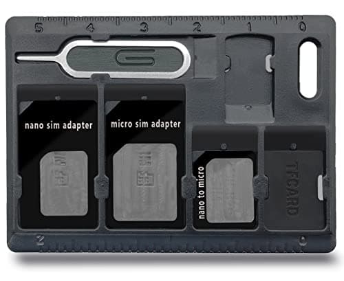 CKANDAY SIM Card Holders with Tray Opener Pins, Card Storage Tool Set for Standard Micro Nano Micro-SD Memory Cards, with 3 Card Adapters and 1 Eject Pins - Black