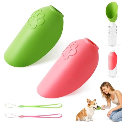 Adiwo 2Pcs Portable Silicone Pet Water Fountain, Dog Water Dispenser