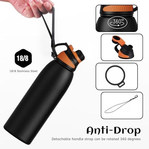 Fjbottle Insulated Water Bottle 1.5L Magnetic Lid Stainless Steel — view 3