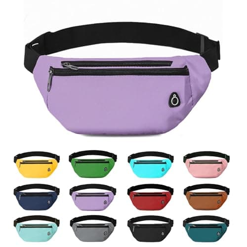 Rosoz Bum Bag, Belt Bag Women's Bum Bag Men's Gifts Sports Hip Bags for Outdoor Travel Running Cycling, Purple