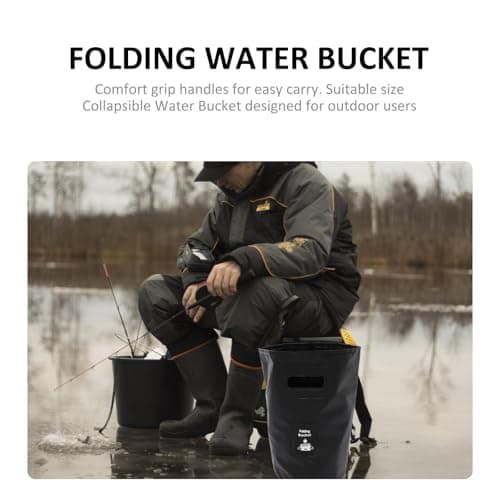 ULTECHNOVO Foldable Water Bucket 15l Black Pvc Portable Outdoor Storage — view 2