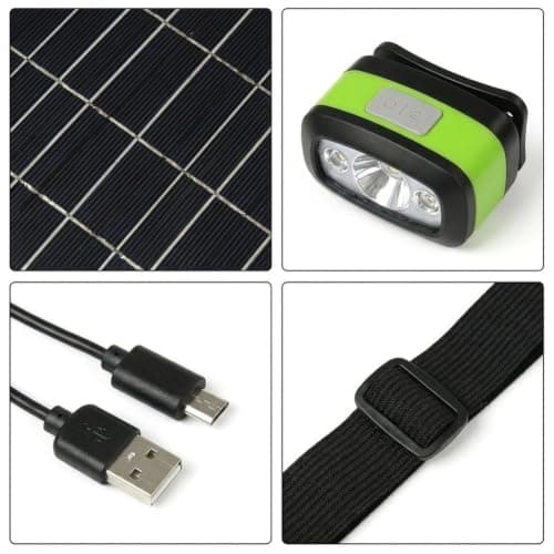 Opatiny Solar-Powered Headlamp: Rechargeable, Motion-Sensing Light for Camping & Night — view 5