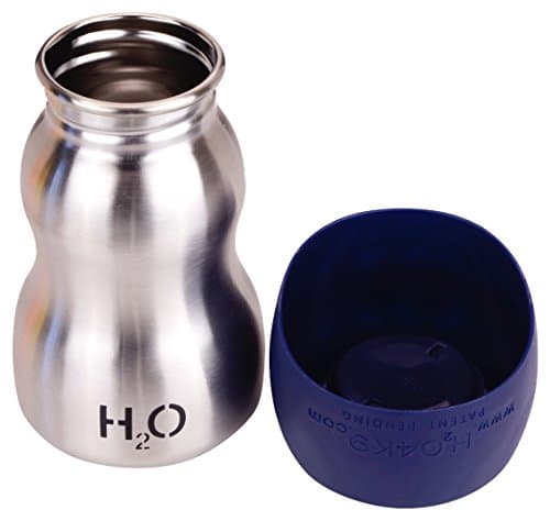 H2O4K9 Dog Water Bottle with Travel Bowl 270 ml, Deep Navy