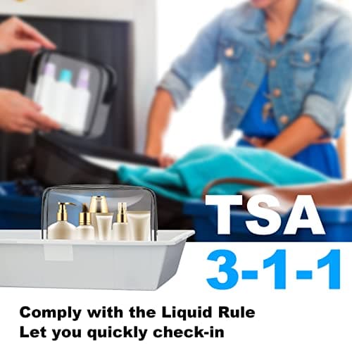Aucuu 4-Pack Clear Wash & Makeup Bags TSA Approved Makeup Bags, PVC Waterproof Travel Wash Bags for Family, Men, Women (Largea, Medium, Small, Minimum) — view 4