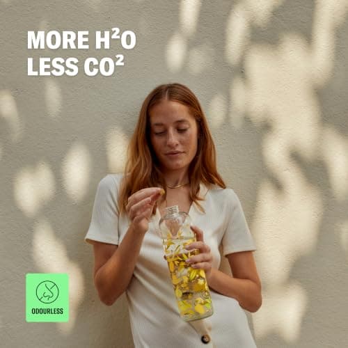 waterdrop® Glass Water Bottle 600ml – Water Flask with Bamboo Lid & Sleeve, Reusable Borosilicate Glass Flask, Leakproof, Ideal for Travel, Office, Gym, Home — view 4