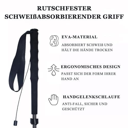 OKHEALING Trekking Poles 【ultralight 】Carbon Fiber 5 Sections, Set of 2, Hiking Poles Mountaineering Equipment Walk Cap Moisture Wicking with Storage Bag,Unisex (120cm) — view 6