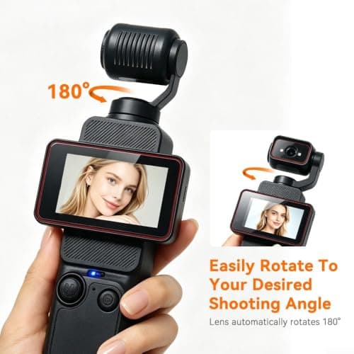 Linhexis 1080P Vlogging Camera with 180° Auto-Rotating Lens(Black) — view 4