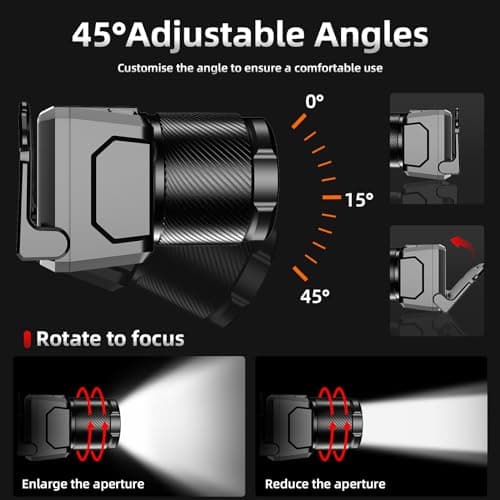 SuperFire LED Head Torch Rechargeable, 80000LM Super Bright Zoomable Led Headlamp with Sensor Control & 8 Light Modes, Waterproof Headlights with Red Light for Camping Running Fishing Hiking — view 4