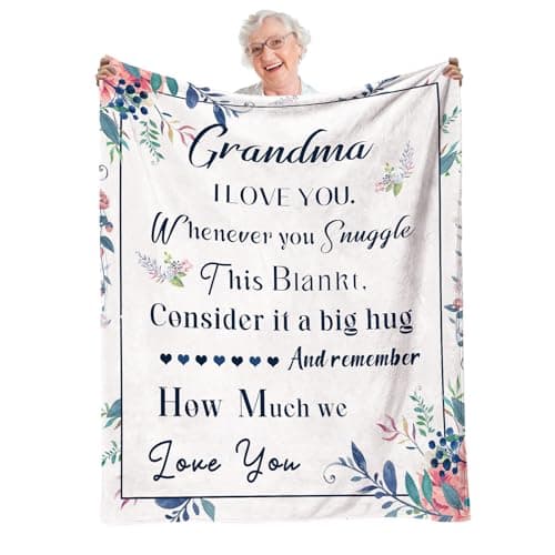 NlsqEU Grandma Birthday Gift - Flannel Blanket for Granny, Nan - 59 * 51 Inch (English)