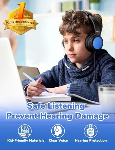iClever Kids Headphones Wired 5 Pack for Students K-12 & Teachers — view 2