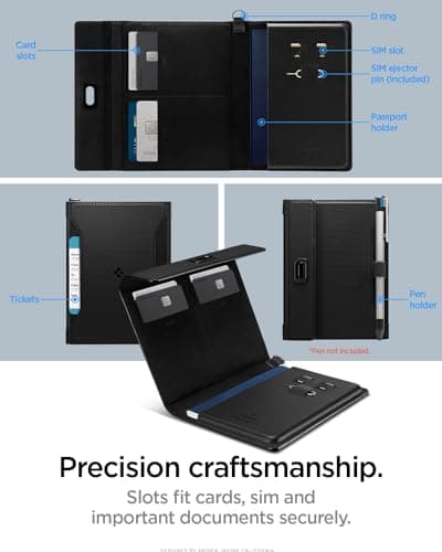 Spigen RFID Passport Cover Travel Wallet with 4 Card Slots, 2 SIM Slots — view 3