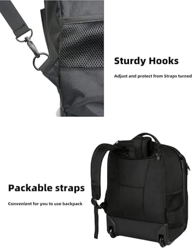 MATEIN Travel Backpack with Wheels, 18 Inch Wheeled Backpack for Men Women — view 6