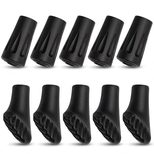 10 Pcs Walking Stick Rubber Tips Non Slip Ferrules Trekking Pole Tips