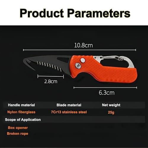Utility Pocket Box Opener, Portable Stainless Steel Folding Cutter with Key Ring, Mini Lightweight EDC Gadgets Pocket Multi Tool for Outdoor Camping Hiking Packaging Craft DIY Use — view 3