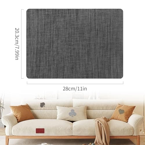AXEN 2PCS Fabric Repair Patches, Self-Adhesive Linen Patch for Furniture, Couch, Sofa, Tote Bag, Car Seat, Dark Grey — view 2