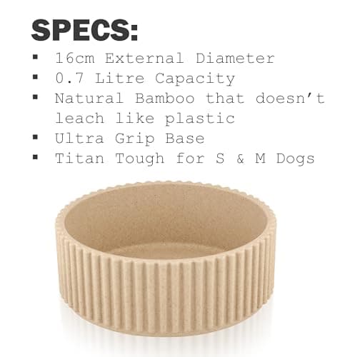 Meghna Bamboo Dog Bowl with Ultra Grip Base – 750ml 16cm Medium Pet Bowl – Eco-Friendly Bamboo Fiber, Non-Slip Design & Easy Clean – Durable, Stylish & Sustainable Pet Feeding Bowl — view 2