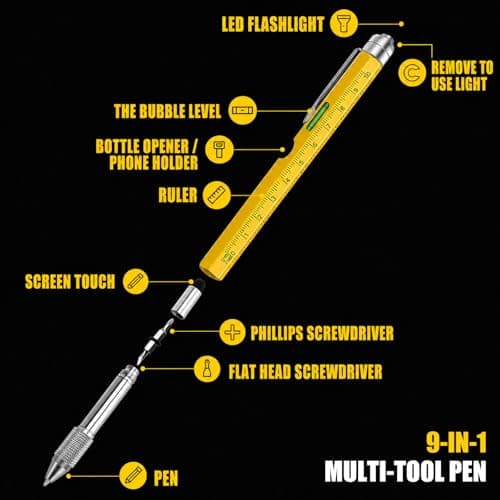 Tactical Pen - 2 Pack 9 in 1, LED Light, Screwdrivers & Phone Holder — view 3