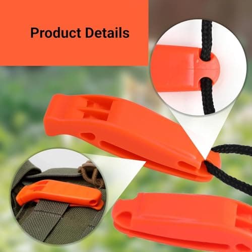 Fizzix 2-Pack High-Decibel Survival Whistles with Reflective Lanyard – Essential Safety Gear for Hiking and Emergencies — view 4