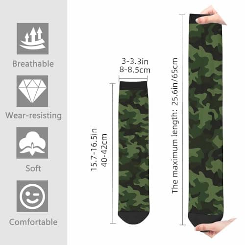 Muntayson Military Camouflage Unisex Cushioned Crew Athletic Socks Men & Women Moisture Wicking Breathable Performance — view 2