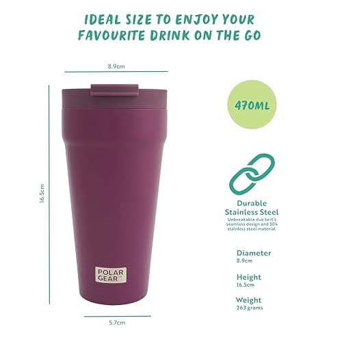 Polar Gear 470ml Coffee Cup Travel Mug, Insulated Coffee Cup w/Closure Lid — view 2