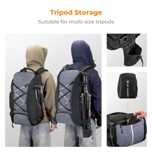 K&F CONCEPT Camera Backpack, 30L Camera Bag for Photographer with Raincover — view 5