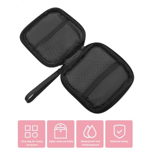Hohopeti Small Travel Electronics Organizer Bag with Cable Storage Pouch Compact Power Adapter Case for Chargers USB Drives Earphones Elastic Practical Carry Pouch for Cables and Gadgets Black — view 6