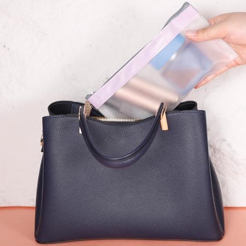HJZHII 6 Pcs Clear Pouches with Zipper, Waterproof Zipper Cosmetic Bag — view 5