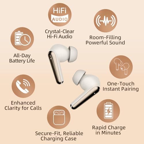 CXPSUE Wireless Earbuds 2 Pack, ANC in-Ear Bluetooth Headphones, Big Bass Durable, Lightweight Design for Noisy Factories, Gym, and Travel, 60 Hour Long Playtime — view 3