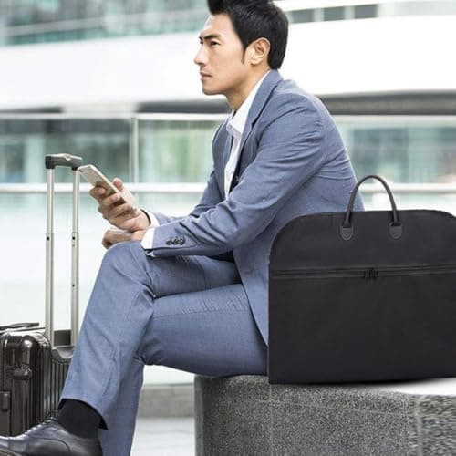 Black Suit Garment Bag Foldable Oxford Cloth Travel Business — view 5