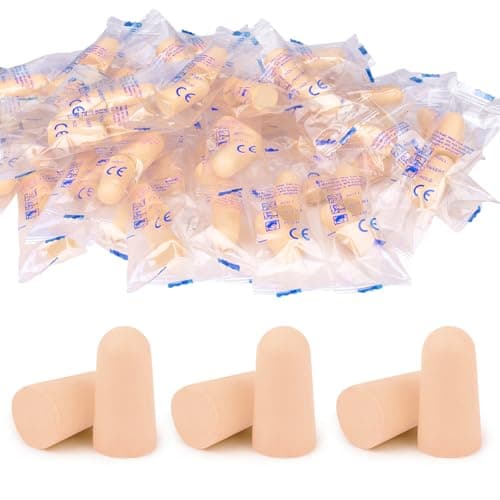 60 Pairs Ultra Soft Foam Ear Plugs, 38dB SNR Noise Reduction Earplugs for Sleeping Hearing Protection Travel Study Concentration Construction Site (Pink, One Size)