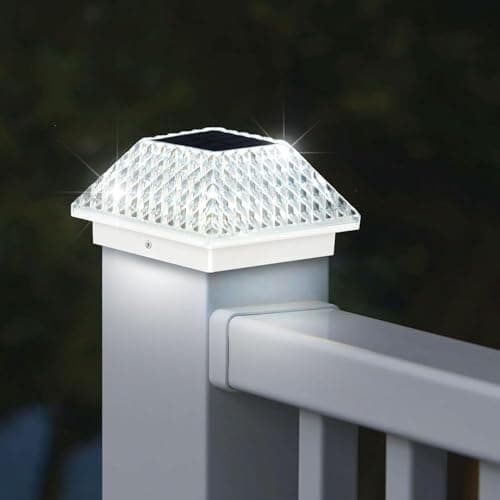 Thrink Premium Solar LED Post Cap Lights – Automatic Dusk-On, IP44 Waterproof, Solar-Powered Outdoor Lighting with Universal Mounting Adaptor for 3.5"x3.5" & 4"x4" Posts, Warm Ambient Glow — view 2