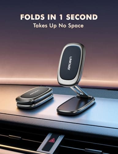 LINKWAY Magnetic Car Phone Holder Alloy Foldable 360° Magnet — view 2