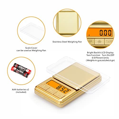 UNIWEIGH Mini Pocket Scale 100g/0.01g, Digital Gram Scale with Cover — view 3