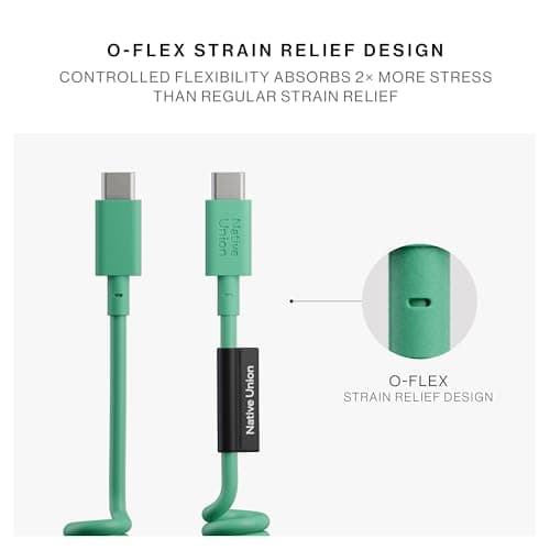 Native Union USB-C Pop Cable - Coiled Extendable – 4ft Recommended Length – Ultra-Strong Charging Cable Compatible with iPhone Air, 17, 17 Pro Max, iPad, Galaxy S25, Flip 7, Fold 7 (Pine) — view 6
