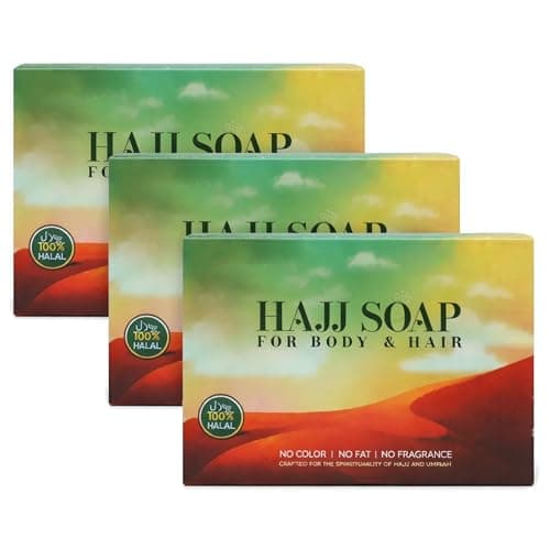 OBD 3 x Hajj Soap for Body & Hair – Unscented Halal Soap Bar for Hajj & Umrah Travel, Gentle Personal Care Soap for Body Washing and Hair Cleansing, No Colour No Fragrance Soap for Daily Use