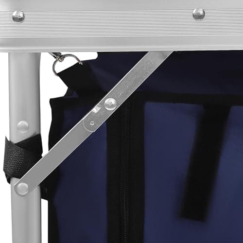 Eieblek Folding Table Camping, Camping Kitchen Table with Storage, Folding Outdoor Cooking Table, 3 Adjustable Height(54-70cm), for BBQ Party Picnic RV Travel — view 6